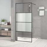 Vidaxl walk-in brusevæg 90x195 cm halvmat esg glas sort