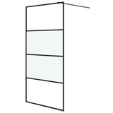 Vidaxl walk-in brusevæg 100x195 cm halvmat esg glas sort