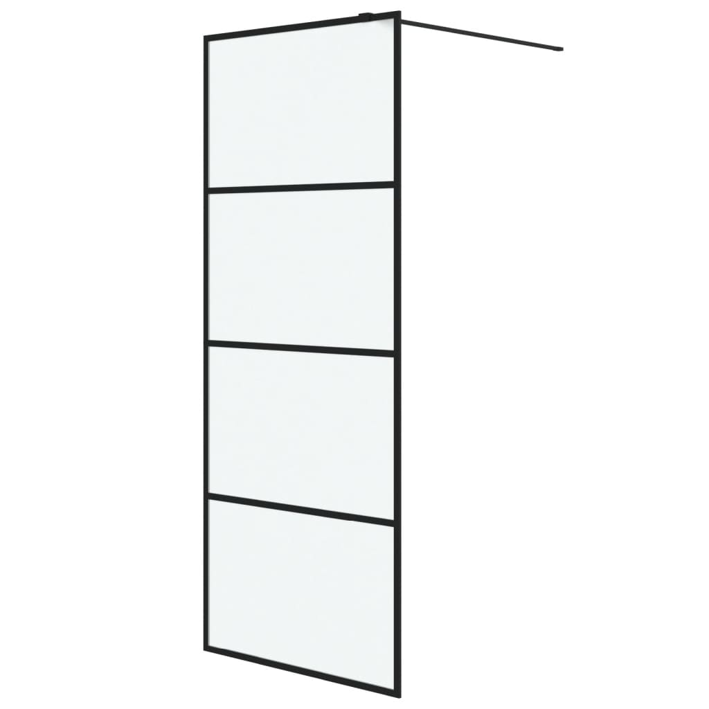 Vidaxl walk-in brusevæg 80x195 cm Mat esg glas sort