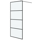 Vidaxl walk-in brusevæg 90x195 cm mat esg glas sort