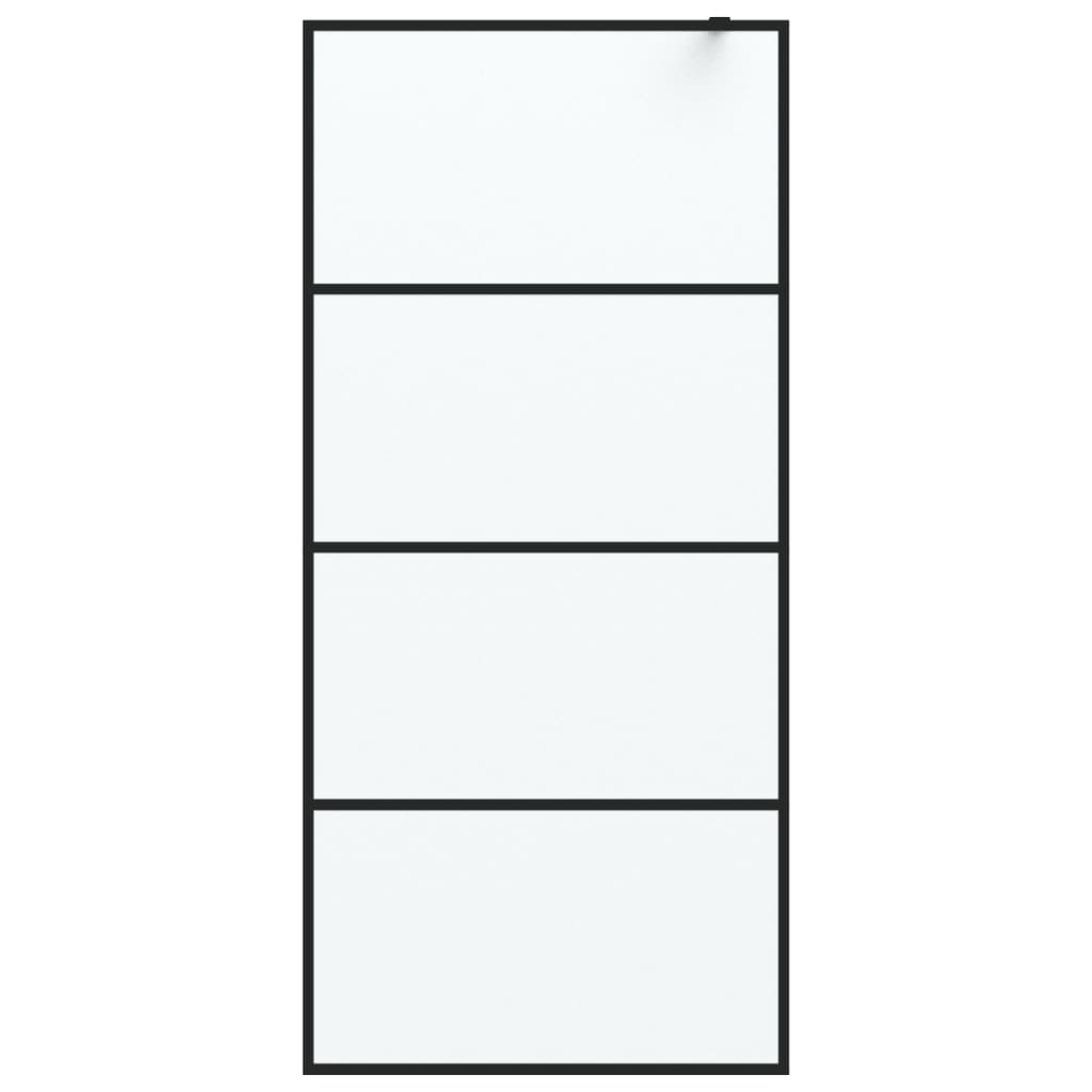 Vidaxl walk-in brusevæg 90x195 cm mat esg glas sort