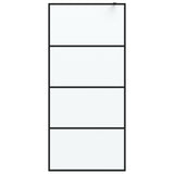 Vidaxl walk-in brusevæg 90x195 cm mat esg glas sort