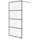 Vidaxl walk-in brusevæg 100x195 cm mat esg glas sort