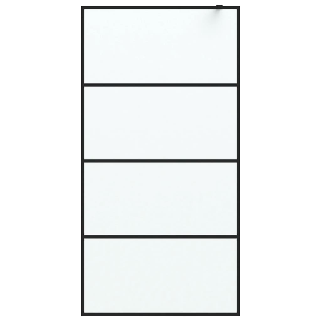 Vidaxl walk-in brusevæg 100x195 cm mat esg glas sort