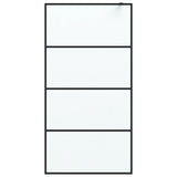 Vidaxl walk-in brusevæg 100x195 cm mat esg glas sort