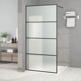 Vidaxl walk-in brusevæg 100x195 cm mat esg glas sort