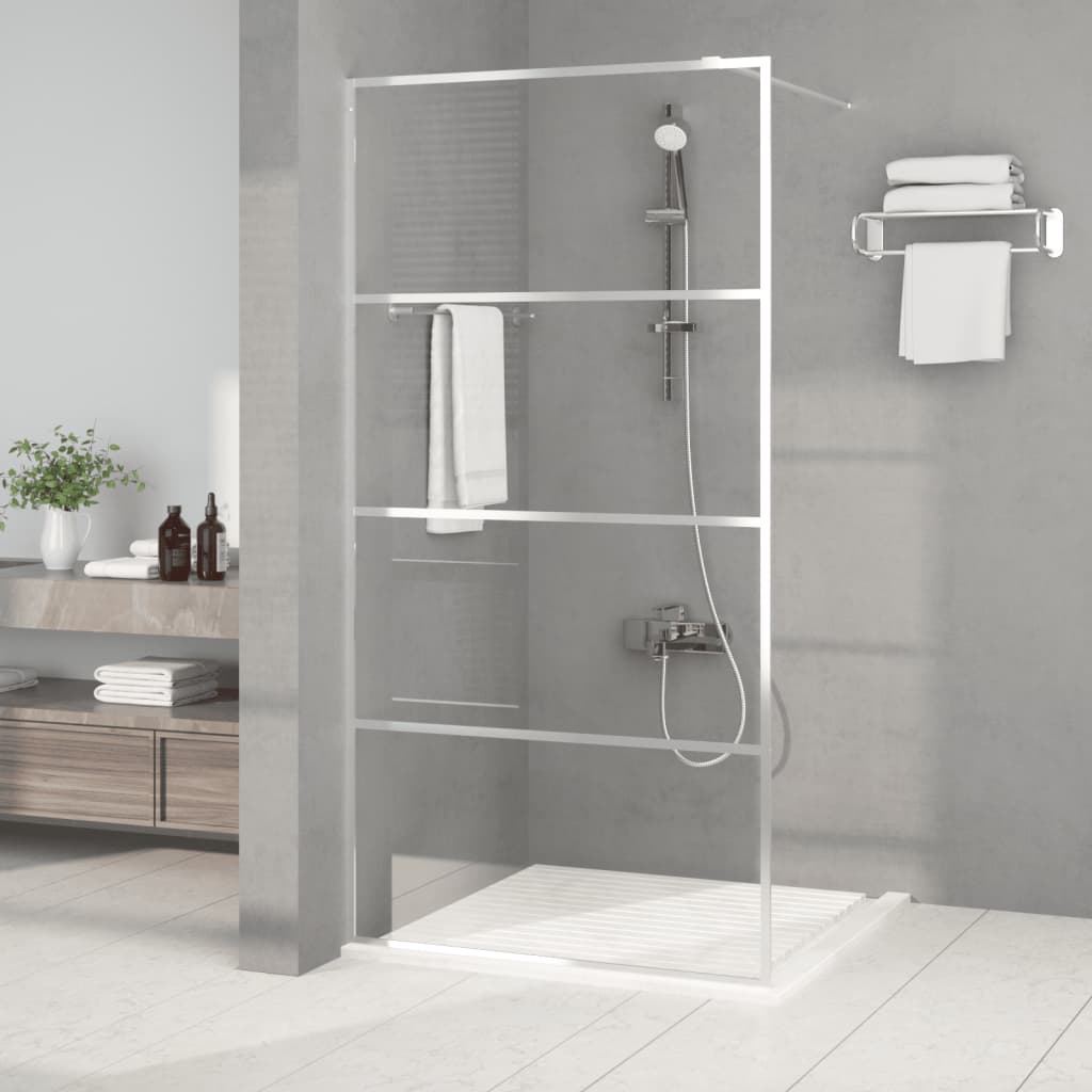 VIDAXL Walk-in Shower Wall 100x195 cm Transparent Glass in argento colorato