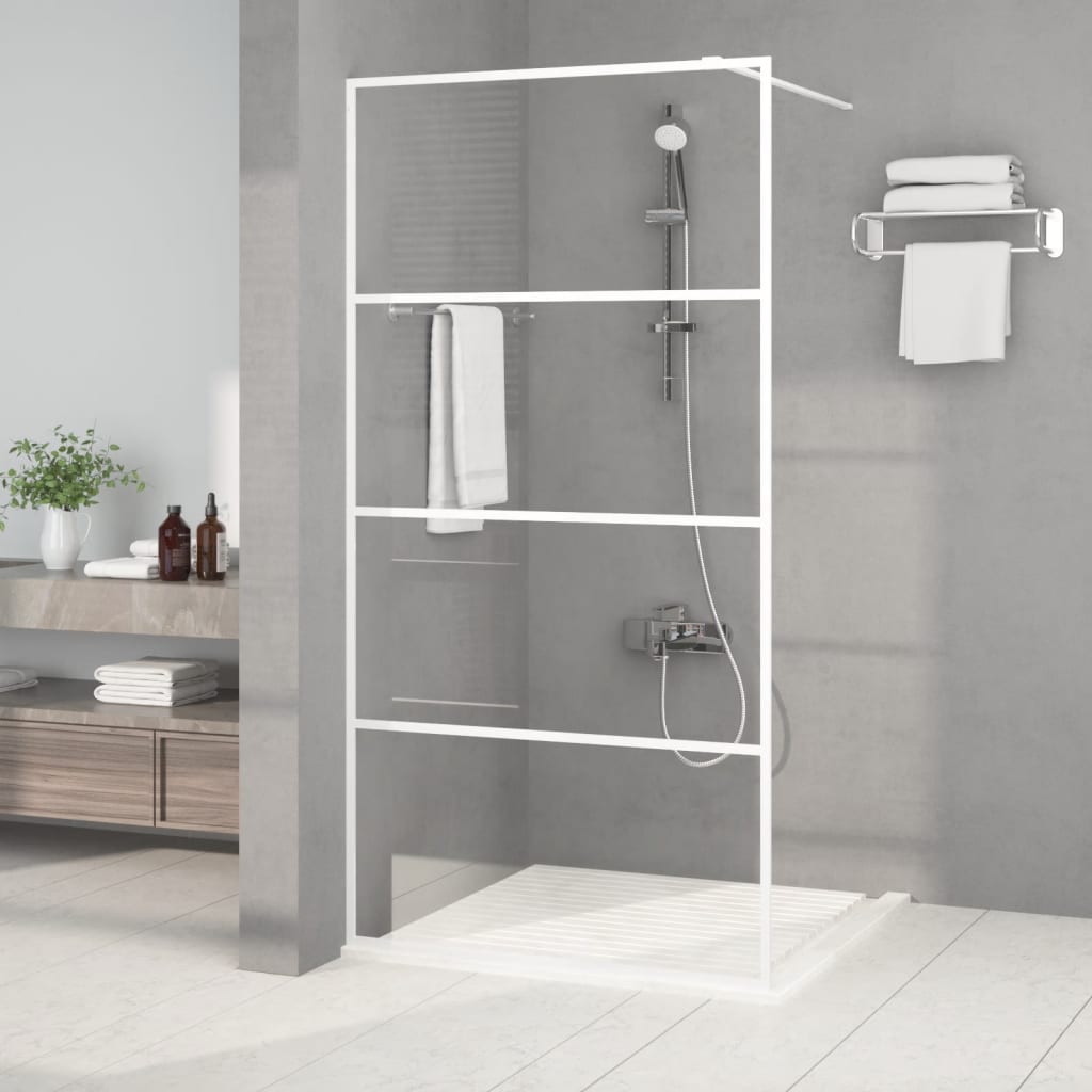 Vidaxl walk-in brusevæg 100x195 cm Transparent ESG Glass White