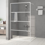 Vidaxl Walk-In Shower Wall 115x195 cm Transparent ESG Glass White