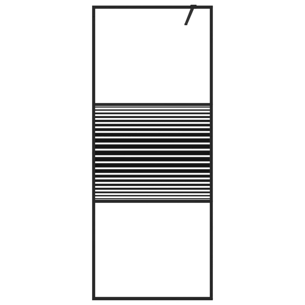 Vidaxl walk-in brusevæg 80x195 cm Gennemsigtig ESG Glass sort