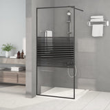 Vidaxl walk-in brusevæg 90x195 cm Gennemsigtig ESG Glass sort