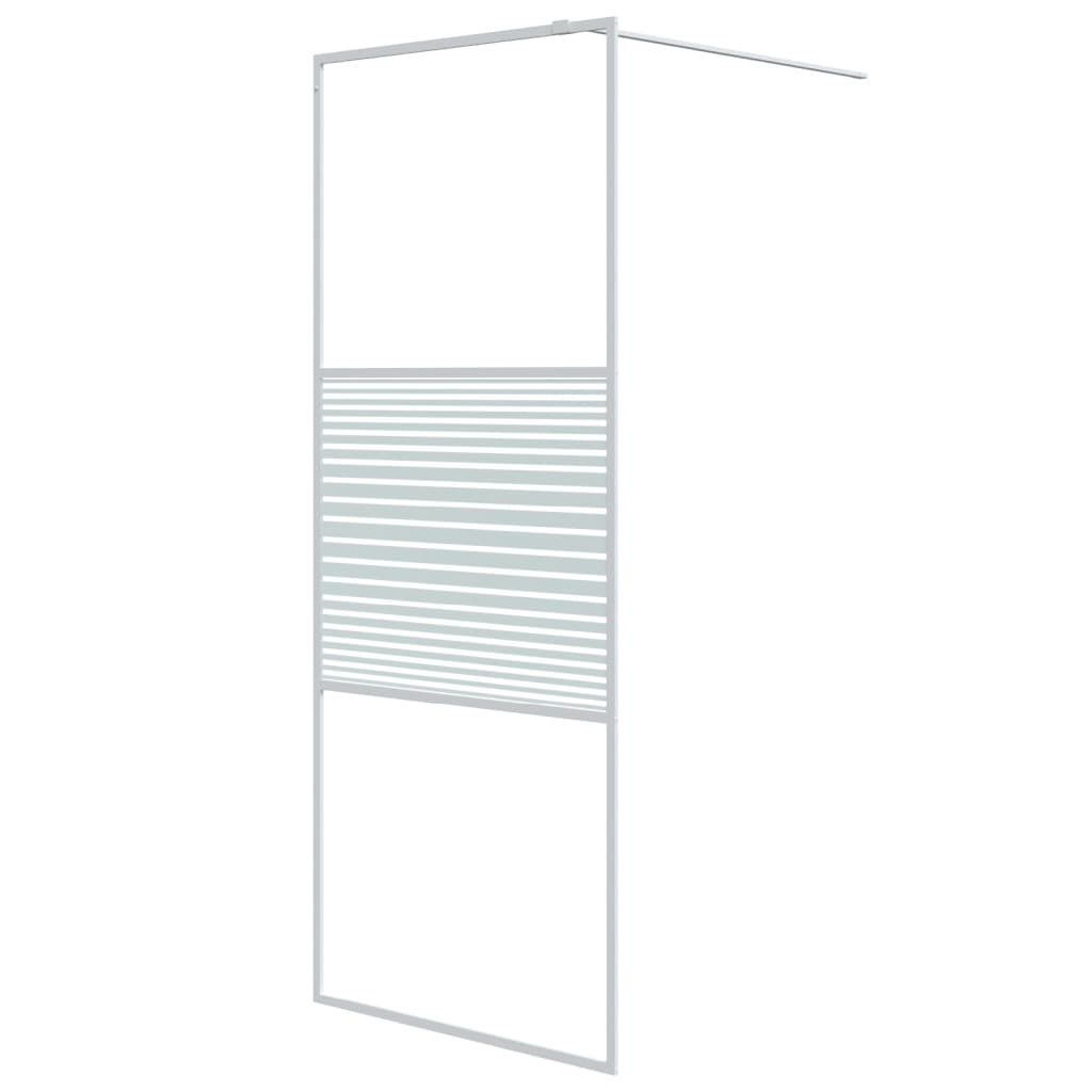 Vidaxl walk-in brusevæg 80x195 cm Transparent ESG Glass White