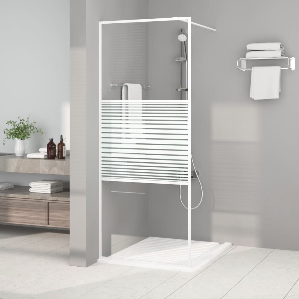 Vidaxl walk-in brusevæg 80x195 cm Transparent ESG Glass White