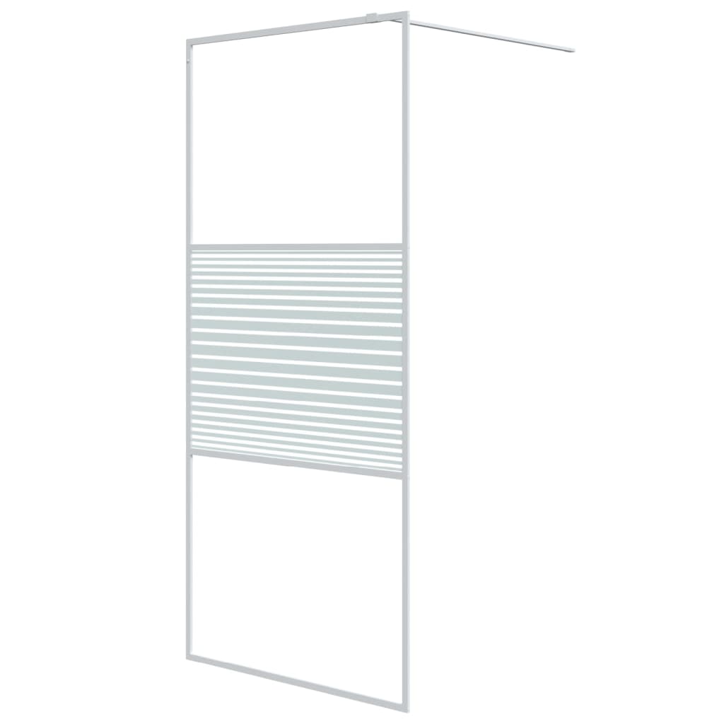 Vidaxl walk-in brusevæg 90x195 cm Gennemsigtig ESG Glass White