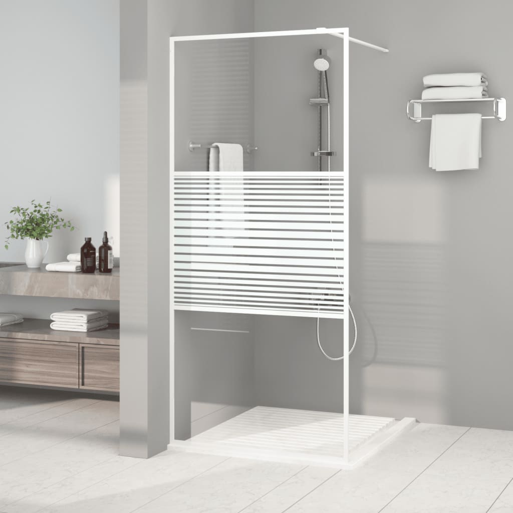 Vidaxl walk-in brusevæg 90x195 cm Gennemsigtig ESG Glass White