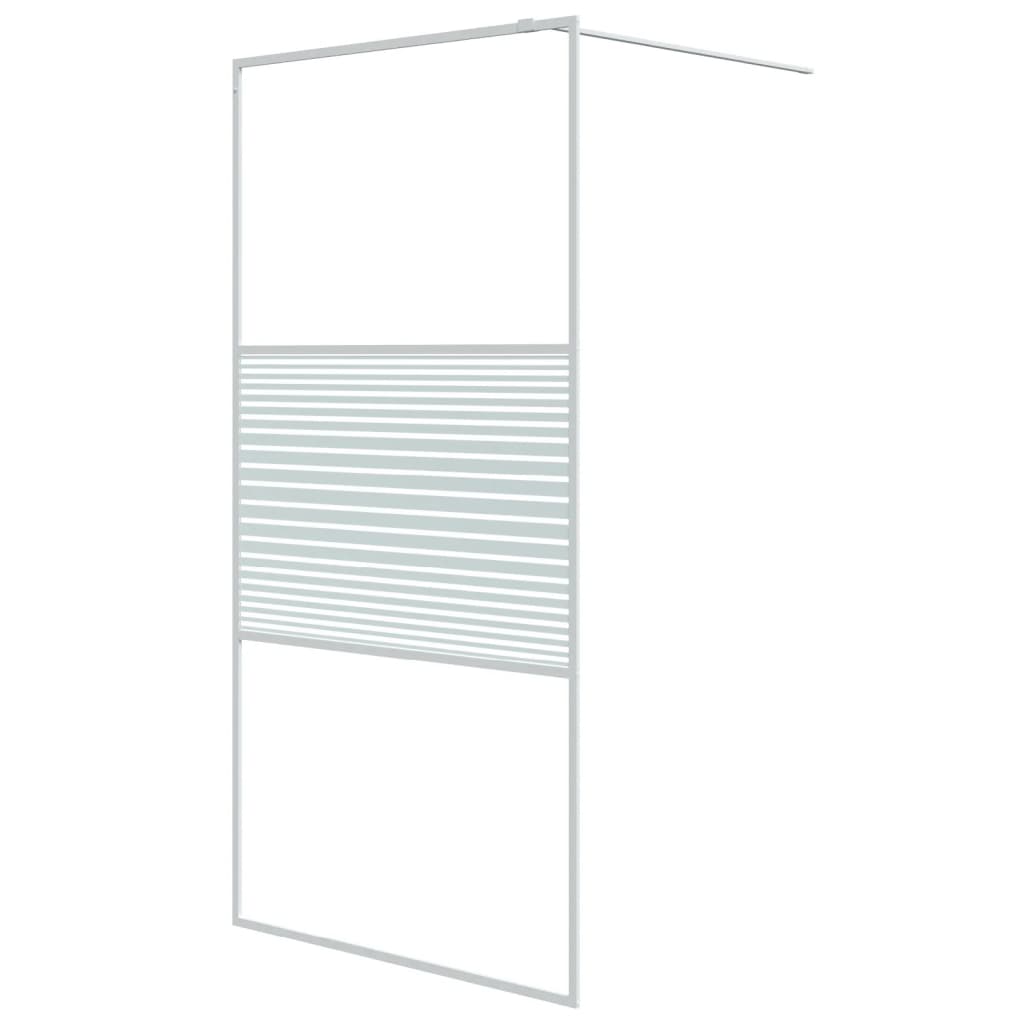 Vidaxl walk-in brusevæg 100x195 cm Transparent ESG Glass White