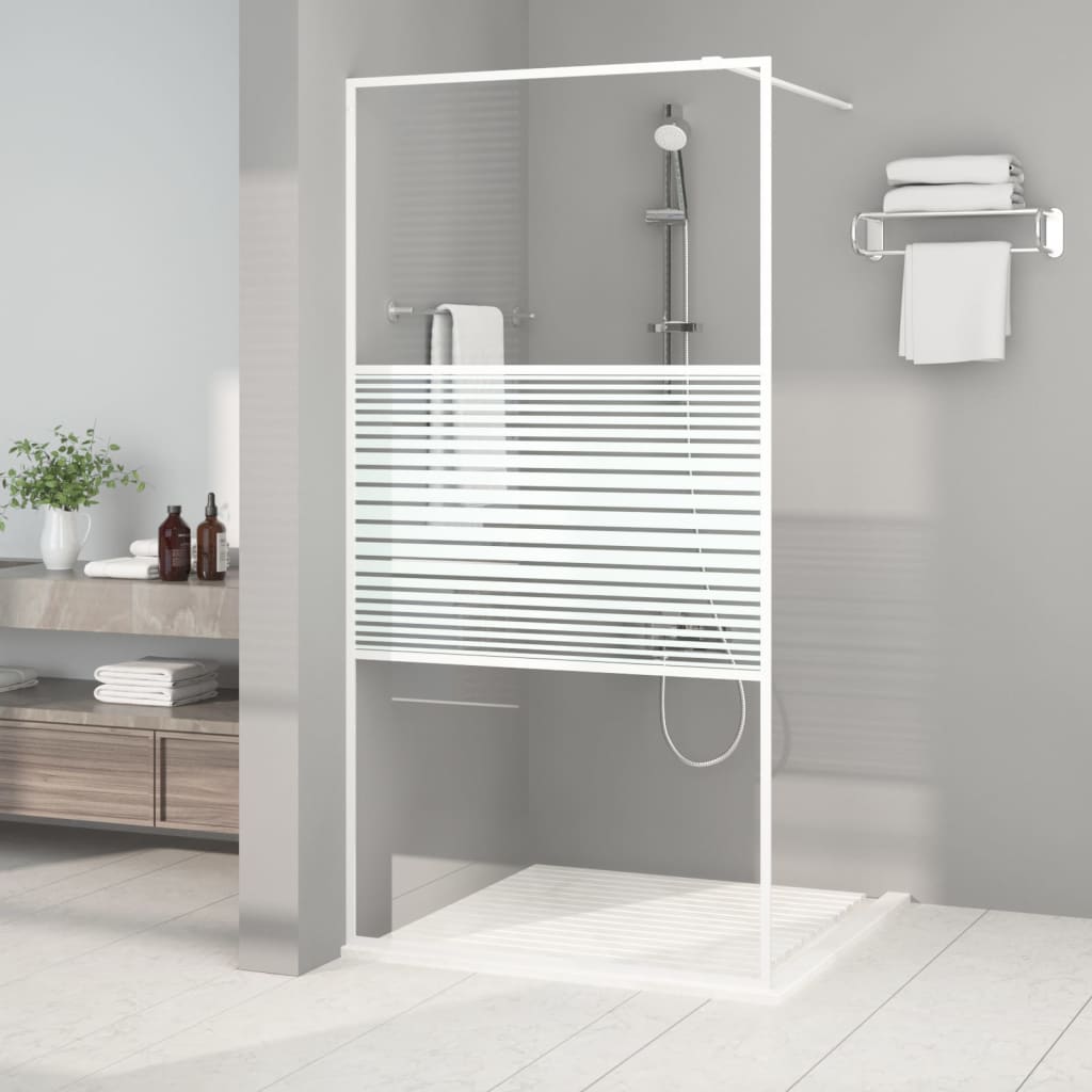 Vidaxl walk-in brusevæg 100x195 cm Transparent ESG Glass White