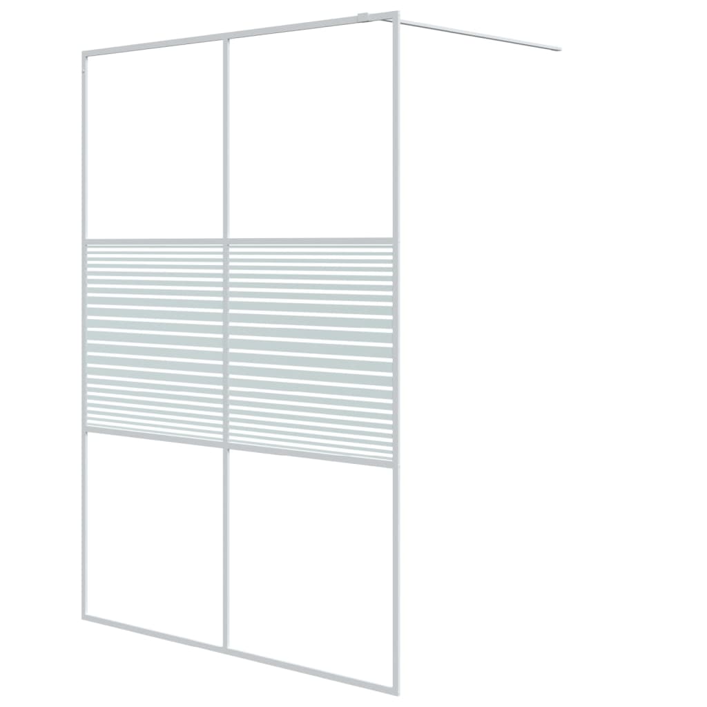 VidaXL Inloopdouchewand 140x195 cm transparant ESG-glas wit