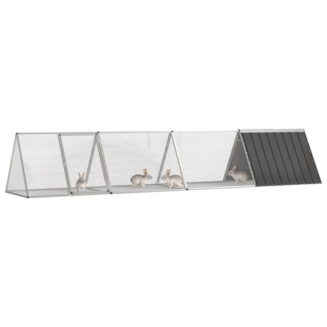 Vidaxl konijnenhok 403,5x80,5x71 cm gegalvaniseerd staal antraciet