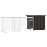 Vidaxl Poulet Coop 300x91x100 cm Anthracite en acier galvanisé -colore