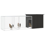 Vidaxl Poulet Coop 300x91x100 cm Anthracite en acier galvanisé -colore