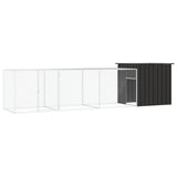 Vidaxl Poulet Coop 400x91x100 cm Anthracite en acier galvanisé -colore