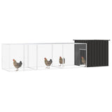 Vidaxl Poulet Coop 400x91x100 cm Anthracite en acier galvanisé -colore