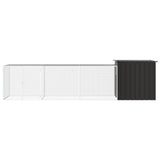 Vidaxl Poulet Coop 400x91x100 cm Anthracite en acier galvanisé -colore