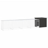 Vidaxl Chicken Coop 500x91x100 cm anthracite en acier galvanisé -colore