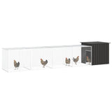 Vidaxl Chicken Coop 500x91x100 cm anthracite en acier galvanisé -colore