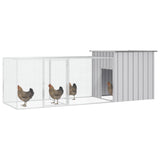 Vidaxl Chicken Coop 300x91x100 cm Gray en acier galvanisé