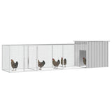Vidaxl Chicken Coop 400x91x100 cm Gray en acier galvanisé