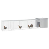 Vidaxl Chicken Coop 500x91x100 cm Gray en acier galvanisé