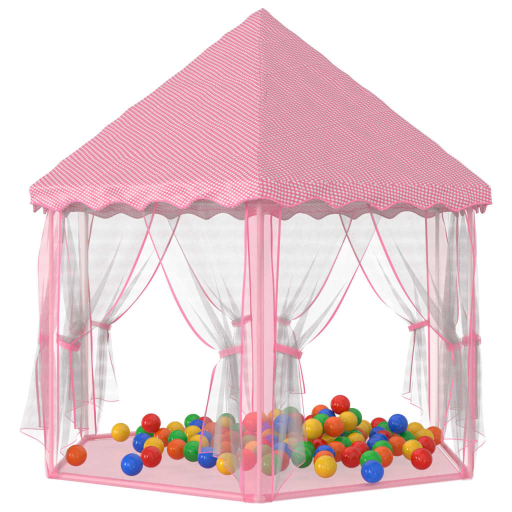 Vidaxl Princess Play Tent avec 250 balles 133x140 cm rose