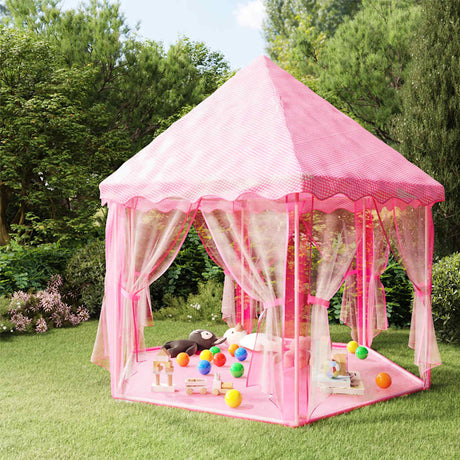 VidaXL tente de jeu princesse avec 250 balles 133x140 cm rose