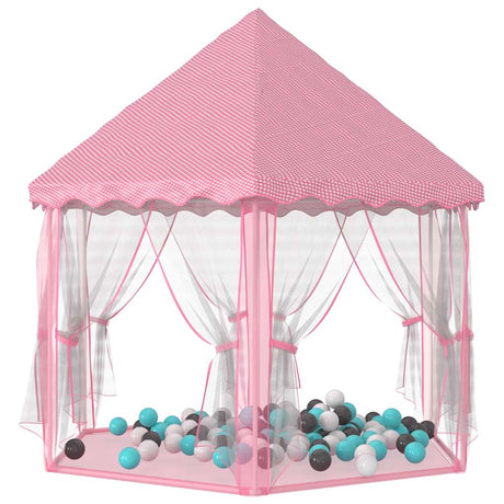 VidaXL tente de jeu princesse avec 250 balles 133x140 cm rose