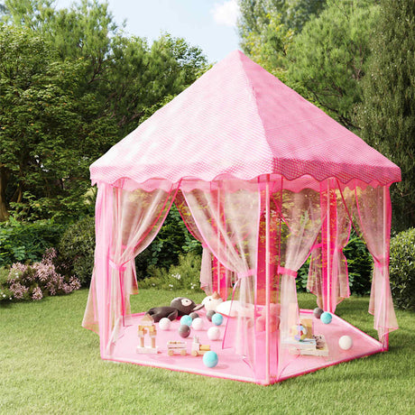 VidaXL tente de jeu princesse avec 250 balles 133x140 cm rose