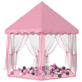 Vidaxl Princess Play Tent avec 250 balles 133x140 cm rose