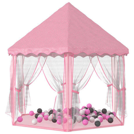 VidaXL tente de jeu princesse avec 250 balles 133x140 cm rose