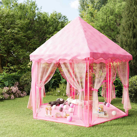VidaXL tente de jeu princesse avec 250 balles 133x140 cm rose