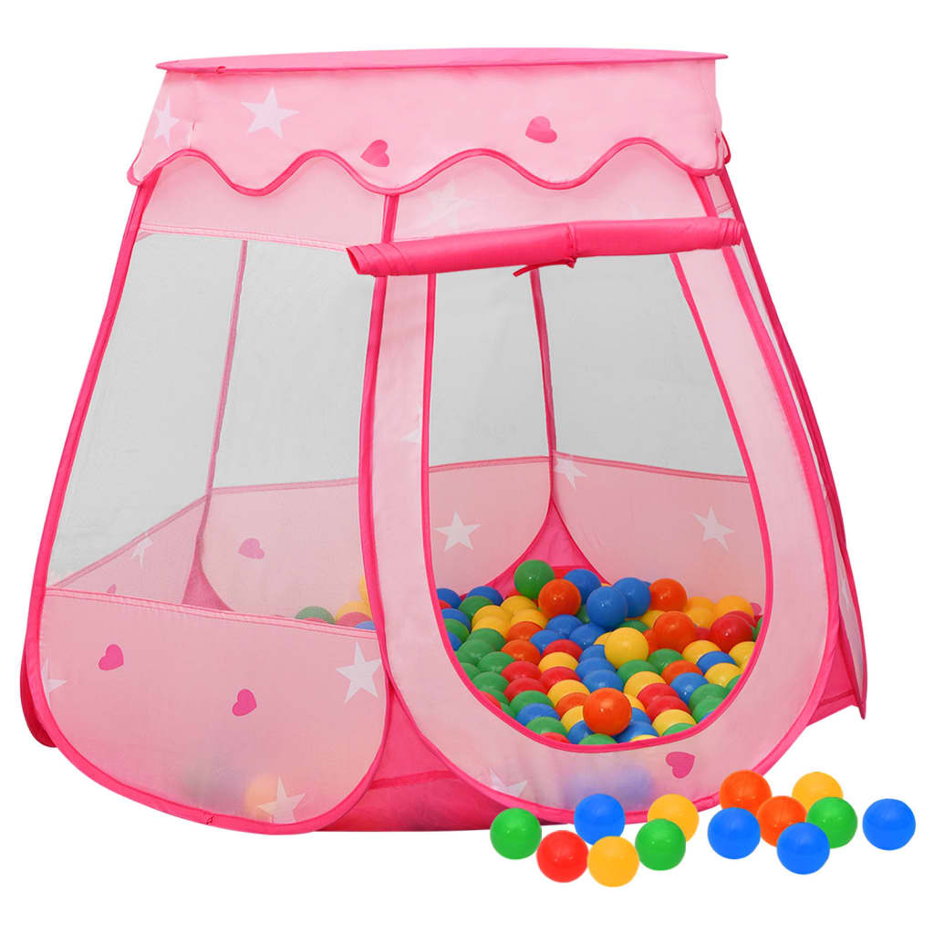 Tenda da gioco per bambini Vidaxl con 250 palline 102x102x82 cm rosa