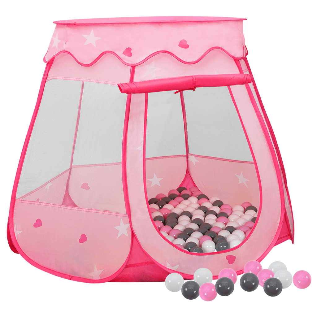 Vidaxl Children's Play Telt med 250 baller 102x102x82 cm rosa