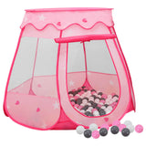 Tenda da gioco per bambini Vidaxl con 250 palline 102x102x82 cm rosa