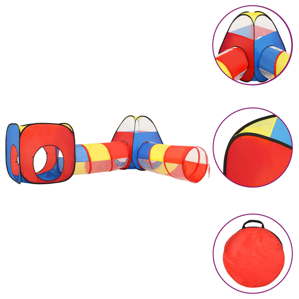 Tenda da gioco per bambini Vidaxl con 250 palline 190x264x90 cm multilorato