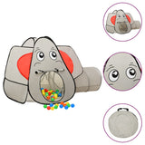 Tienda de juego para niños Vidaxl con 250 bolas Elefante 174x86x101 cm Gray