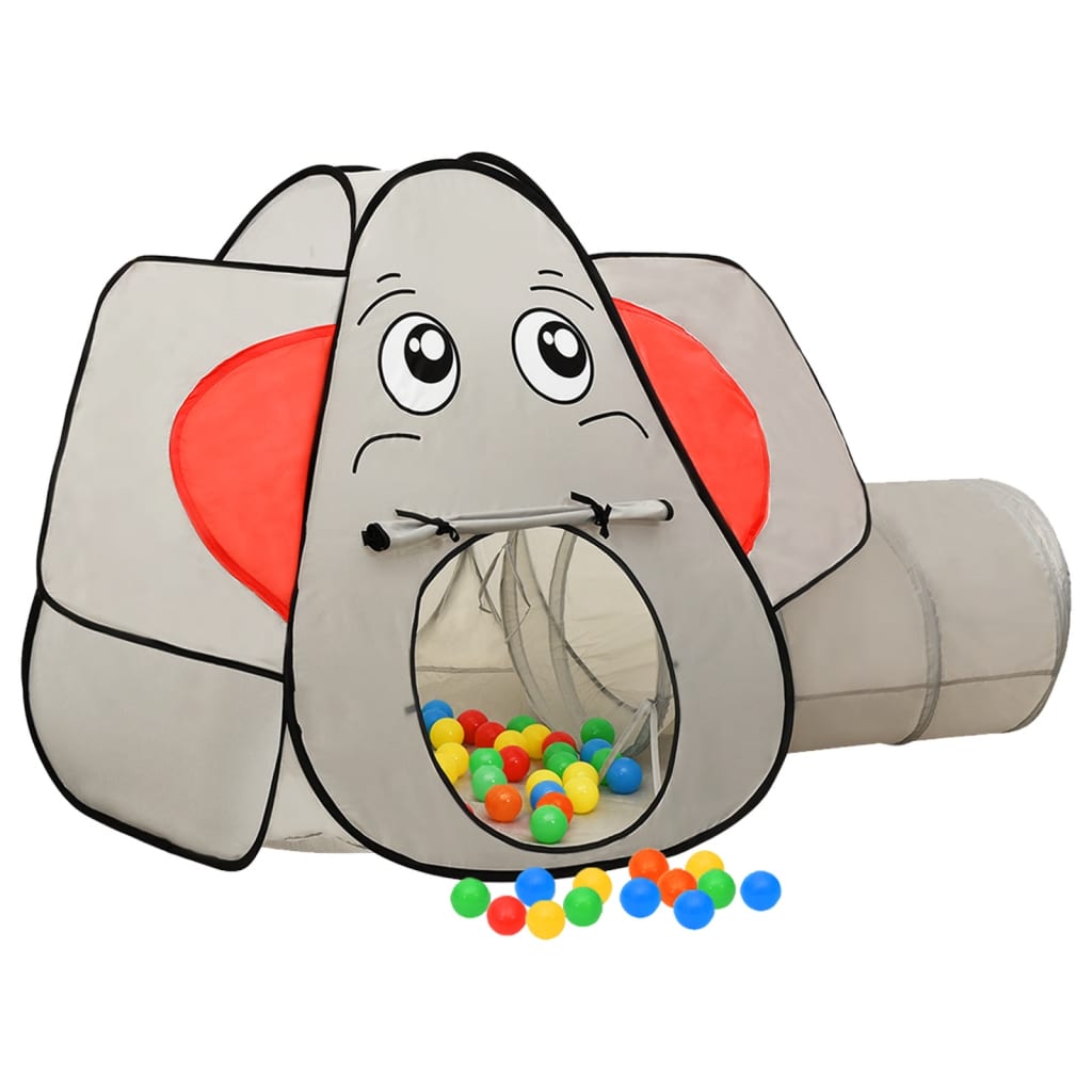 Tienda de juego para niños Vidaxl con 250 bolas Elefante 174x86x101 cm Gray