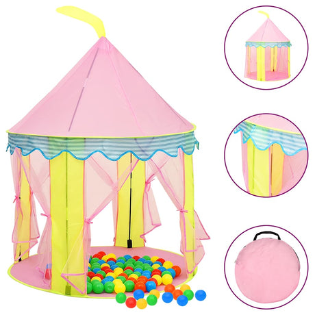 Vidaxl Children's Play Tent avec 250 balles 100x100x127 cm rose