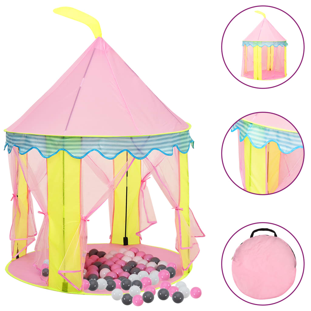 Vidaxl Children's Play Tent avec 250 balles 100x100x127 cm rose