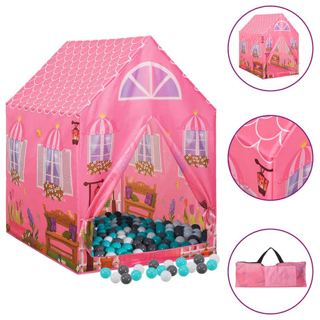 Vidaxl Children's Play Tent avec 250 balles 69x94x104 cm rose
