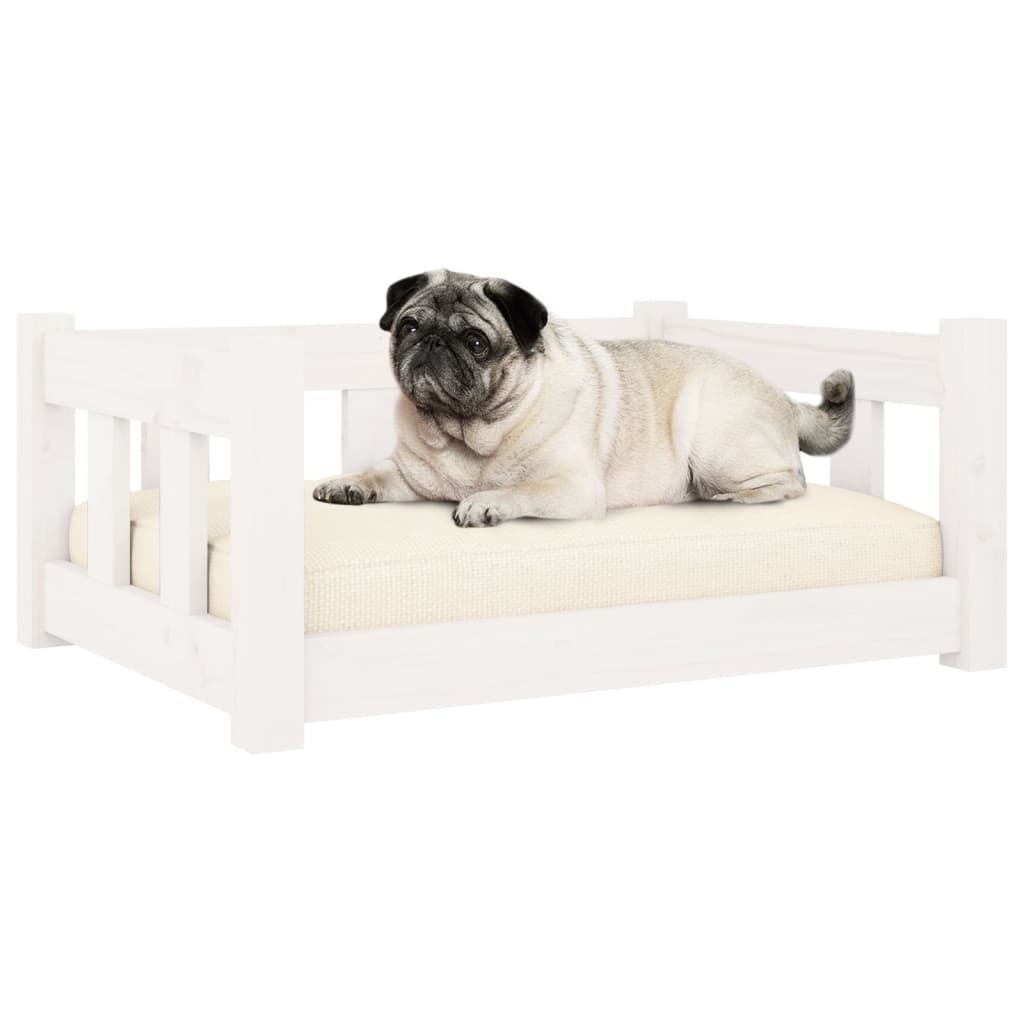 Vidaxl Dog Basket 65.5x50.5x28 cm Pine solide blanc